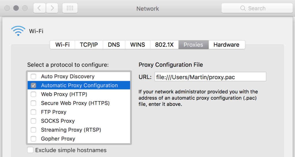 Org proxy pac