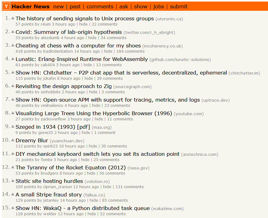 Front Page of HN